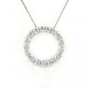 18k White Gold Diamond Eternity Pendant 0.75ct G/VS2